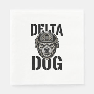 Serviette En Papier Casque Delta Dog Bulldog Gravure Vintage Design_