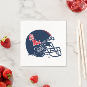 Serviette En Papier Casque Ole Miss Football   bleu foncé