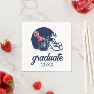 Serviette En Papier Casque Ole Miss Football bleu foncé