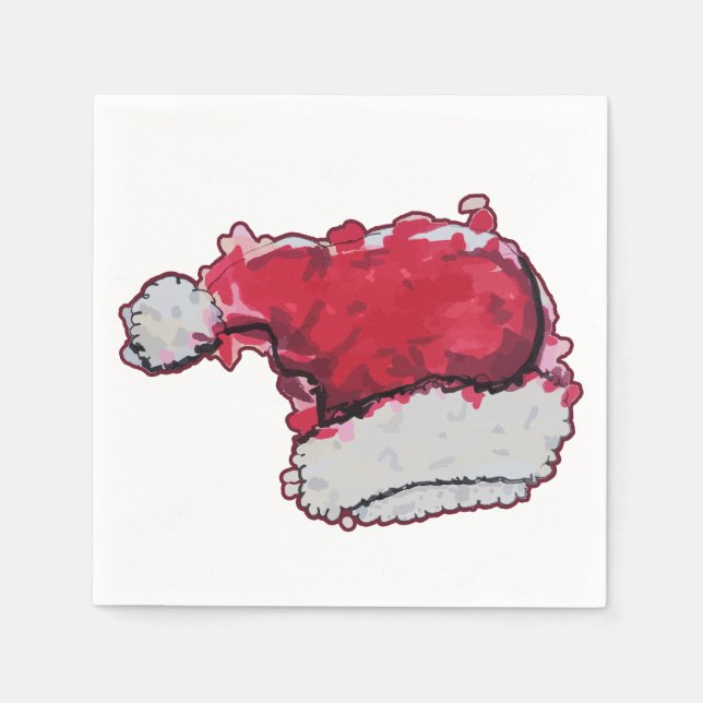 Serviette En Papier Casquette de Noël (Devant)