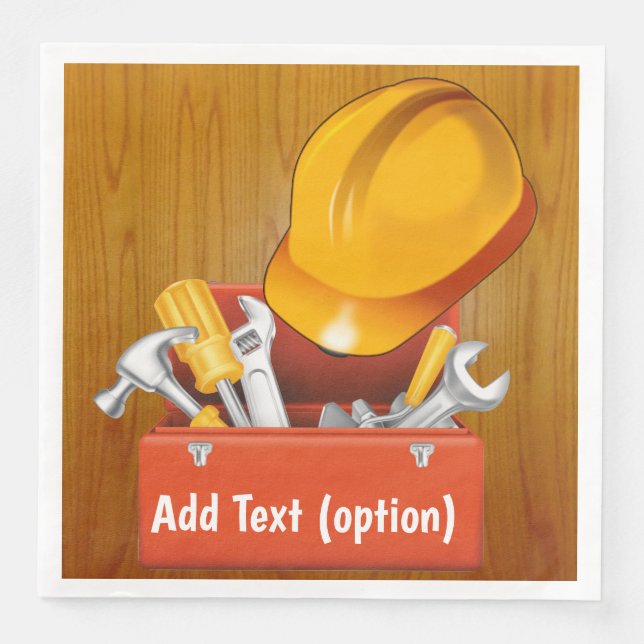 Serviette En Papier Casquette dur de construction et boîte à outils Pa (Devant)