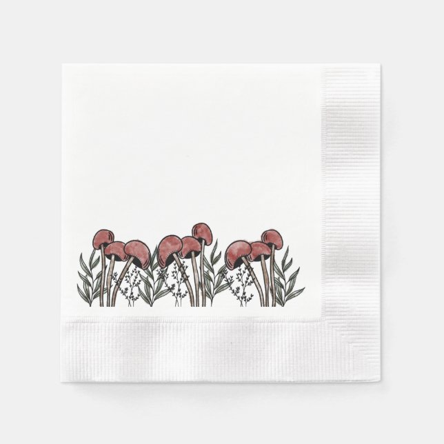 Serviette En Papier Casquettes de champignons rouges (Devant)