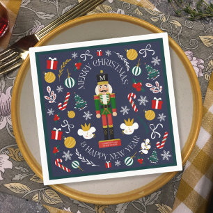 Serviette En Papier Casse-noisette personnalisé Joyeux Noël monogramme