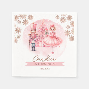 Serviette En Papier Casse-Noisette Rose Et Or Anniversaire Sucre Plum 