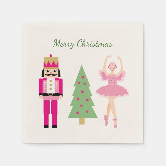 Serviette En Papier Casse-noix, arbre de Noël, Ballerina (Devant)