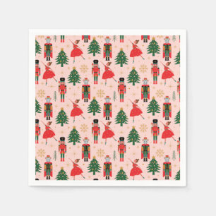 Serviette En Papier Casse-noix et Ballerina Jolie rose Noël