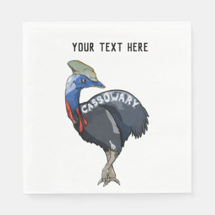 Serviette En Papier cassowary colored woth text