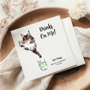 Serviette En Papier Cat Mariage Cocktail Napkins