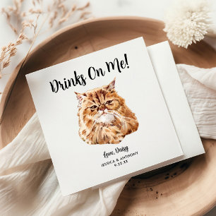 Serviette En Papier Cat Mariage Cocktail Napkins