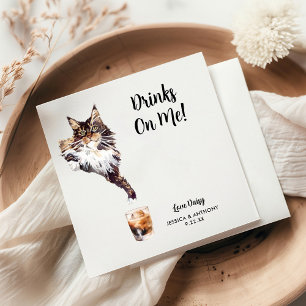 Serviette En Papier Cat Mariage Cocktail Napkins