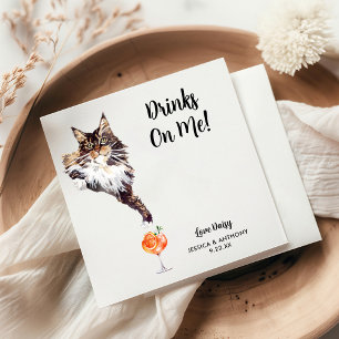 Serviette En Papier Cat Mariage Cocktail Napkins