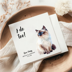 Serviette En Papier Cat Mariage Cocktail Napkins