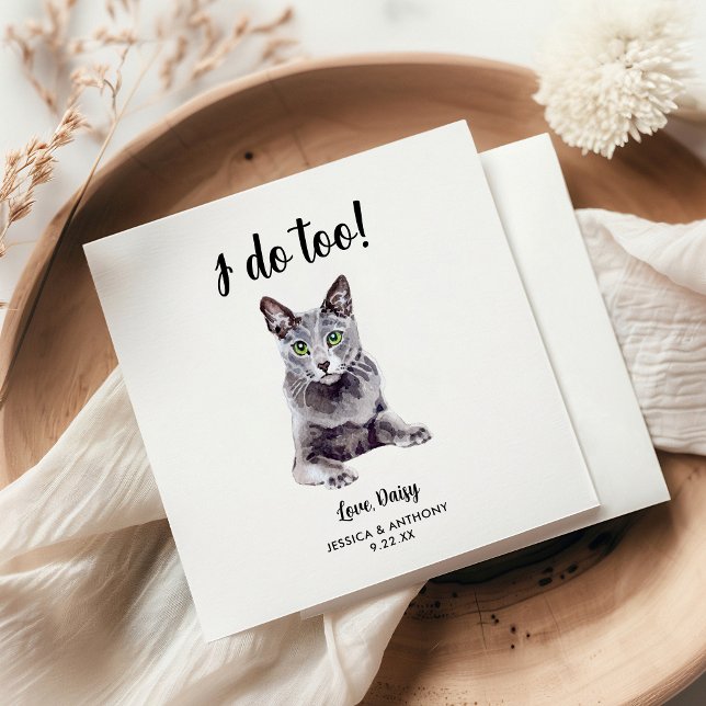 Serviette En Papier Cat Mariage Cocktail Napkins (Créateur téléchargé)