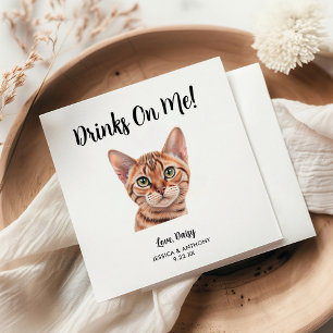 Serviette En Papier Cat Mariage Cocktail Napkins
