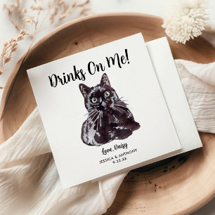 Serviette En Papier Cat Mariage Cocktail Napkins