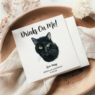Serviette En Papier Cat Mariage Cocktail Napkins
