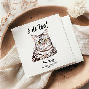 Serviette En Papier Cat Mariage Cocktail Napkins