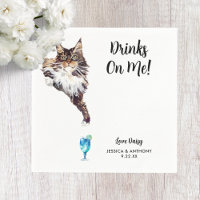 Cat Mariage Cocktail Napkins