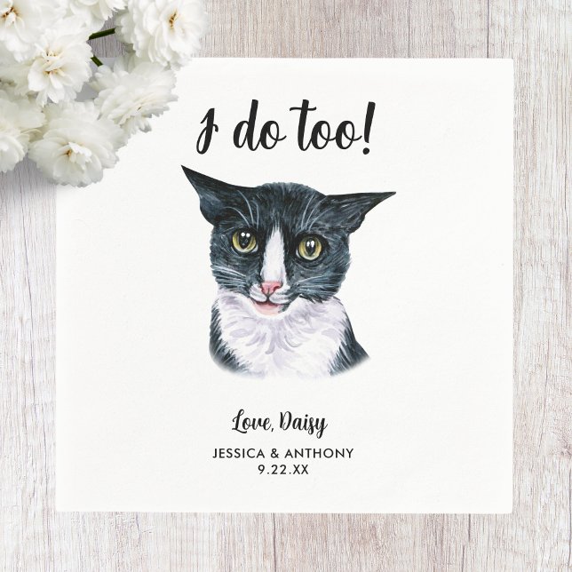Serviette En Papier Cat Mariage Cocktail Napkins (Créateur téléchargé)
