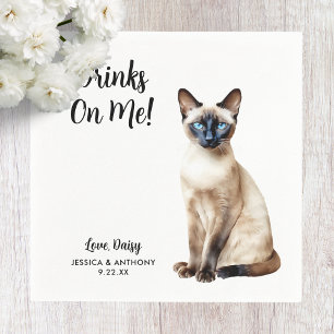 Serviette En Papier Cat Mariage Cocktail Napkins