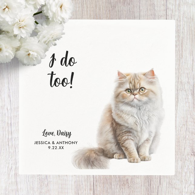 Serviette En Papier Cat Mariage Cocktail Napkins (Créateur téléchargé)