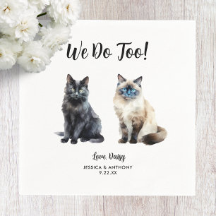 Serviette En Papier Cat Mariage Cocktail Napkins