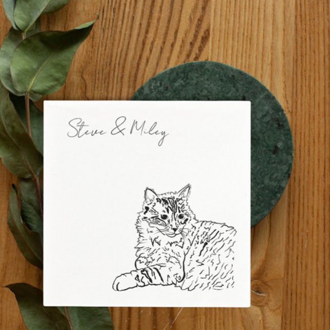 Serviette En Papier Cat Napkins pour cocktail mariage Napkin (Créateur téléchargé)