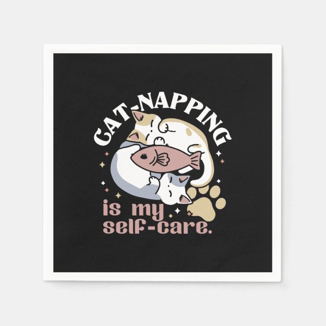 Serviette En Papier Cat-Napping Est Mon Citation De Cat Mignonne D'Aut (Devant)