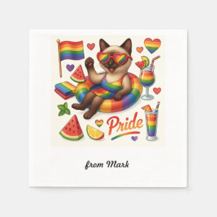 Serviette En Papier Cat Pride Paws Pride d'inspiration chat LGBTQ