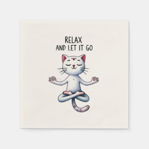 Serviette En Papier Cat Yoga Pose - Relax et Let It Go