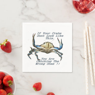 Serviette En Papier Catching Crabs, Funky Paper Party Napkins
