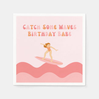 Serviette En Papier Cath Quelques Vagues Anniversaire Babe Napkins