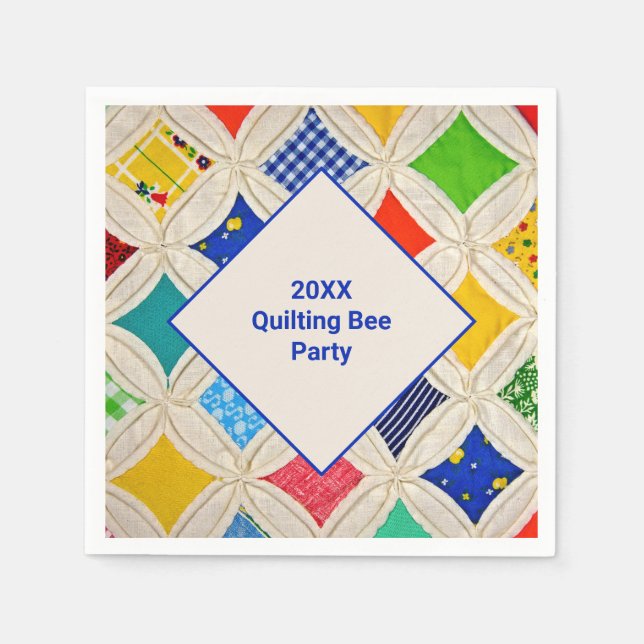 Serviette En Papier Cathedral Window Quilting Bee Party (Devant)