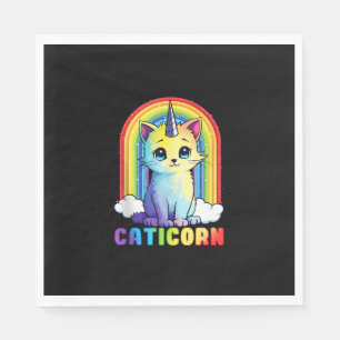 Serviette En Papier Caticorn mignon chat licorne drôle design pour Fem