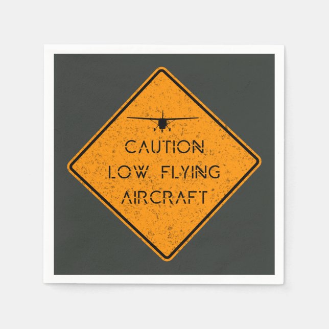 Serviette En Papier Caution Low Flying ✈️ (Devant)