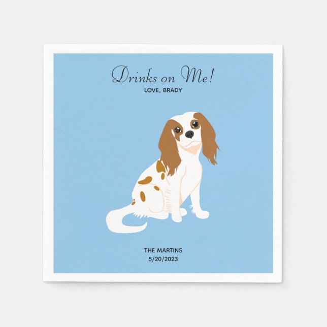 Serviette En Papier Cavalier King Charles Mariage Cocktail Napkins (Devant)