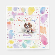 Cavalier King Charles Spaniel Aquarelle Napkins