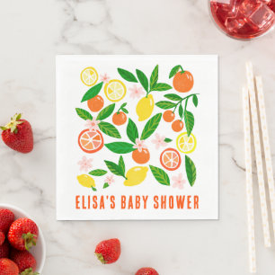 Serviette En Papier Célébration Citrus BABY SHOWER personnalisé Merci