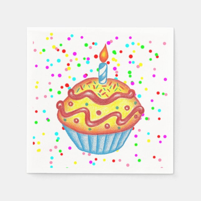 Serviette En Papier Célébration Cupcake Napkins (Devant)