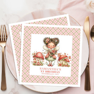 Serviette En Papier Célébration d'anniversaire Floral Fantaisiste de F