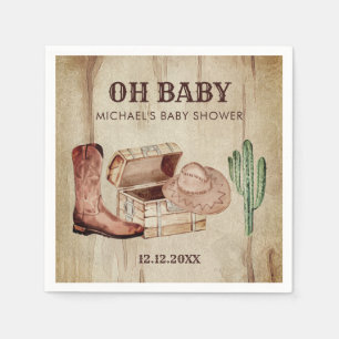 Serviette En Papier Célébration de chapeau de cow-boy de bébé occident