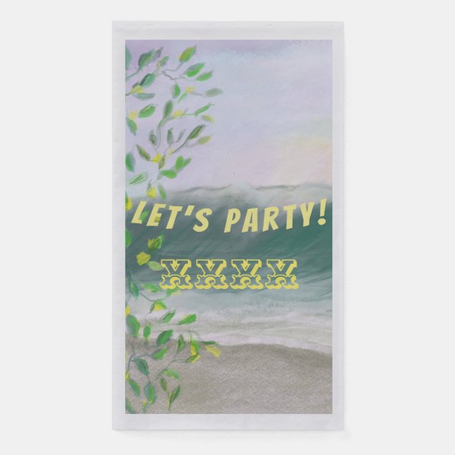 Serviette En Papier Célébration de la fête de Ocean Beach (Devant)
