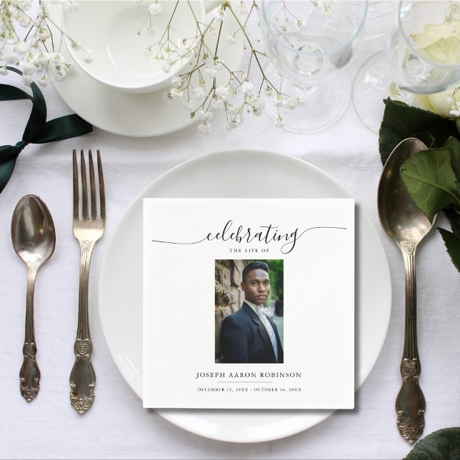 Serviette En Papier Célébration de la vie Funérailles commémoratives P (Créateur téléchargé)