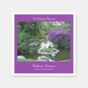 Serviette En Papier Célébration de la vie scène tropicale fleurs viole