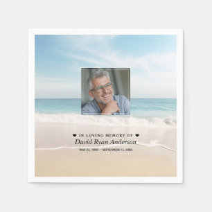 Serviette En Papier Célébration de la vie sur la plage Photo Funeral M