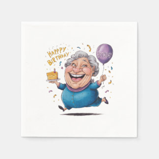 Serviette En Papier Célébration de l'anniversaire de grand-mère