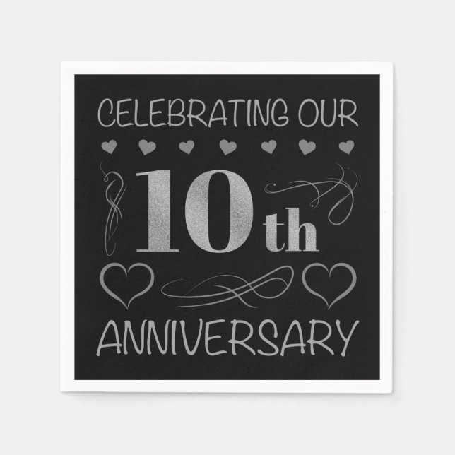 Serviette En Papier Célébration de notre 10e anniversaire (Devant)