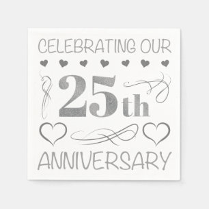 Serviette En Papier Célébration de notre 25e anniversaire