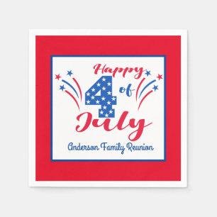 Serviette En Papier Célébration de réunion de famille du 14 juillet