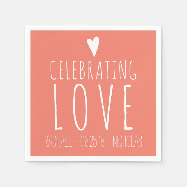 Serviette En Papier Célébrer l'amour | MARIAGE (Devant)